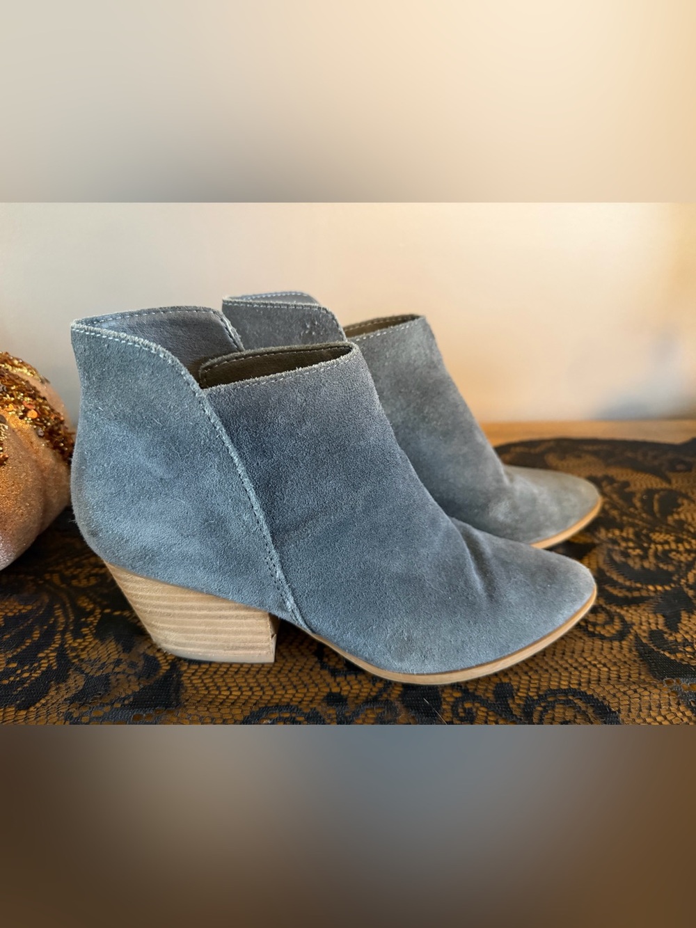 Dolce Vita Grey Suede Heeled Ankle boot